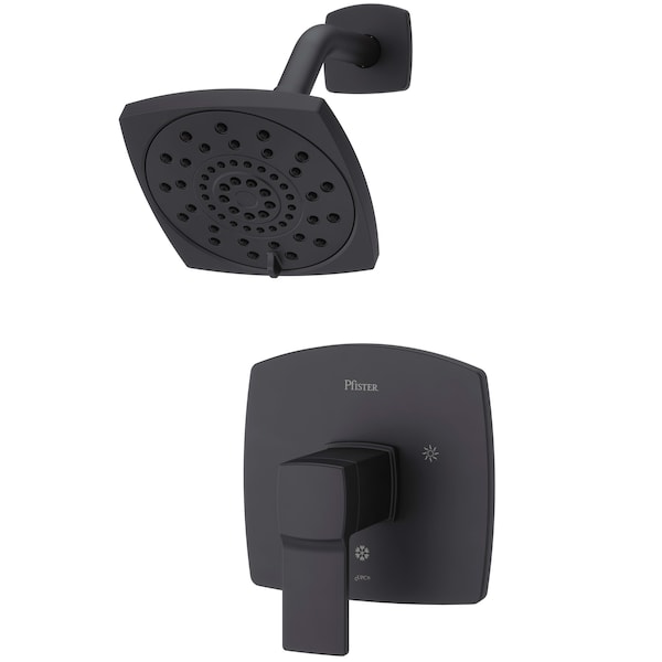 Single Handle Deckard Shower Only Trim Kit, Matte Black, Matte Black 2 Hole