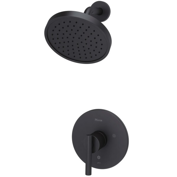 Single Handle Contempra Shower Only, Matte Black, Matte Black 2 Hole