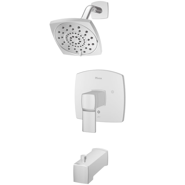 Single Handle Deckard Tub/Shower Trim Kit, Chrome, Polished chrome 3 Hole