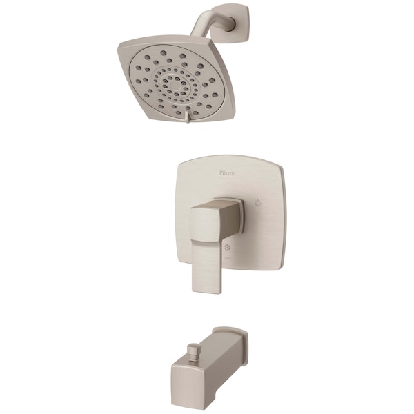 Single Handle Deckard Tub/Shower Trim Kit, Brushed Ni, Brushed Nickel 3 Hole