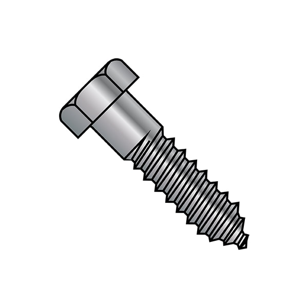 Lag Screw, 5/8 in, 10 in, Steel, Galvanized Hex Hex Drive, 25 PK