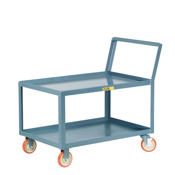 Utility Cart, Steel, 1200 lb Load Capacity, 2 Shelves, 38" L, 18" W