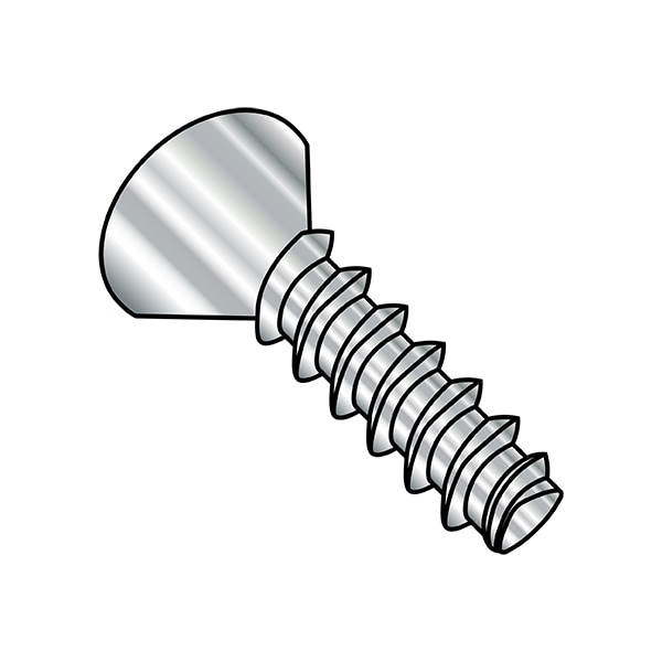 Thread Cutting Screw, 1/4"-10 x 1 in, Wax Stainless Steel Flat Head Phillips Drive, 2000 PK