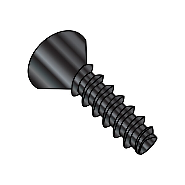 Thread Cutting Screw, #8-16 x 1/2 in, Wax Steel Flat Head Phillips Drive, 10000 PK