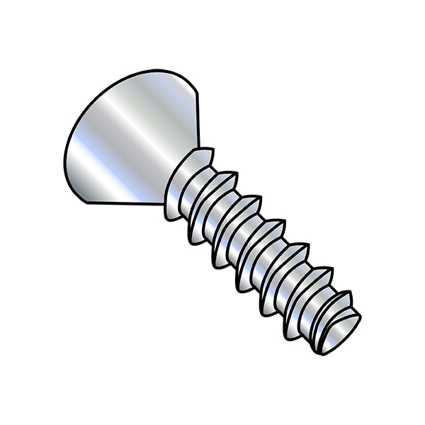 Thread Cutting Screw, 1/4"-10 x 1 in, Wax Steel Flat Head Phillips Drive, 4000 PK