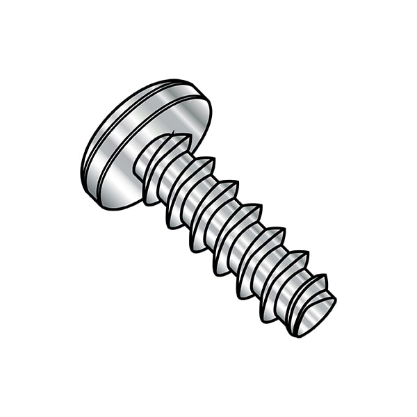 Thread Forming Screw, 1/4"-10 x 1 in, Wax Stainless Steel Pan Head Phillips Drive, 1000 PK
