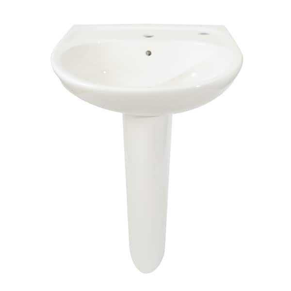 Supreme, 1Hole Lav, Ped W Cefiontect Glaz, Single Hole Mount, Colonial White 1 Hole