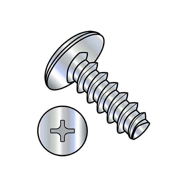 Thread Forming Screw, 1/4"-10 x 3/4 in, Wax Steel Truss Head Phillips Drive, 2000 PK
