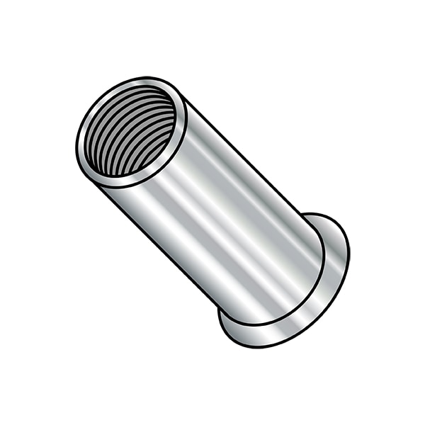 Rivet Nut, 1/4"-20 Thread Size, 0.395 in - 0.415 in Flange Dia., .580 in - .610 in L, 1000 PK