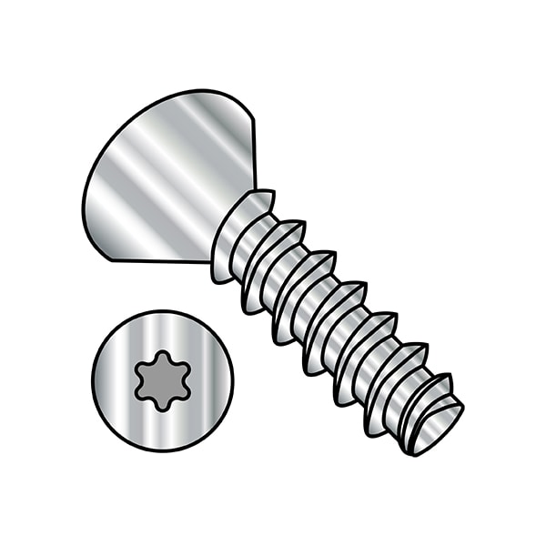 Thread Forming Screw, #8-16 x 3/4 in, Passivated Stainless Steel Flat Head Torx Drive, 5000 PK