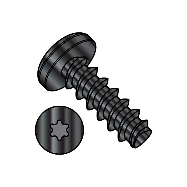 Thread Forming Screw, 1/4"-10 x 1/2 in, Wax Steel Pan Head Torx Drive, 4000 PK