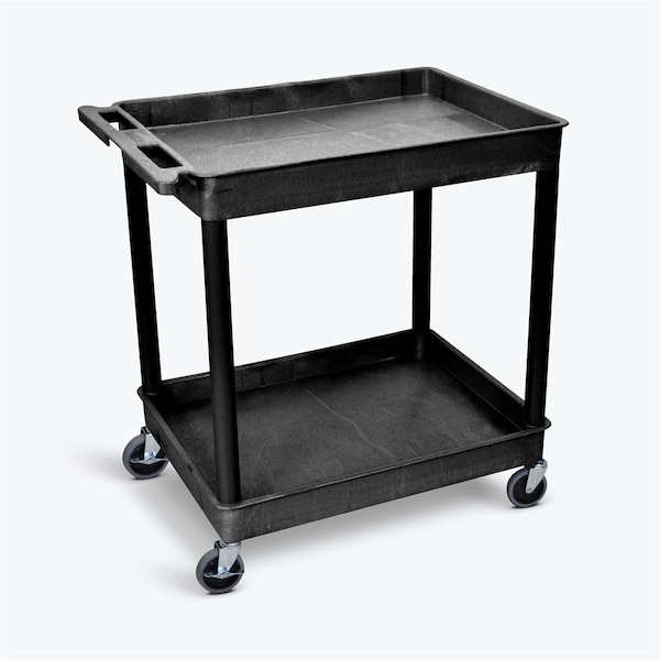 Plastic Utility Cart, 2-Shelf