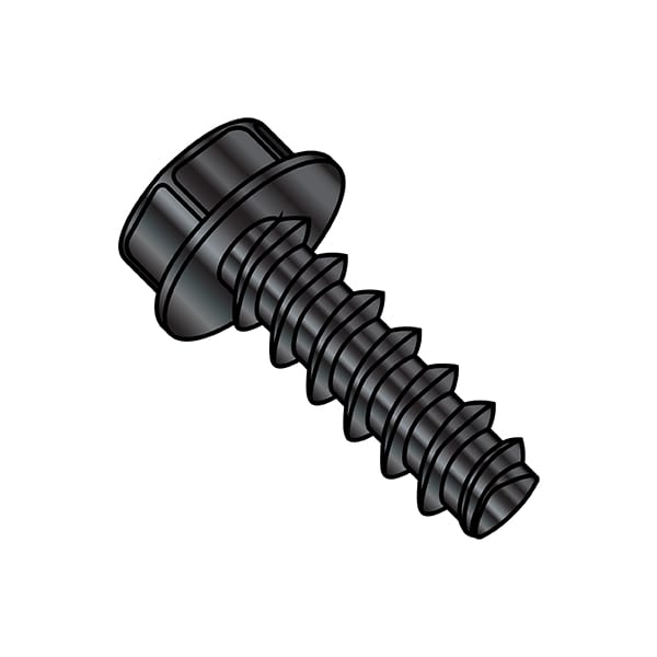 8-16X3/8 UNSL HEXWAS PLAST ALT48-2 BLACK OX & WAX, PK10000