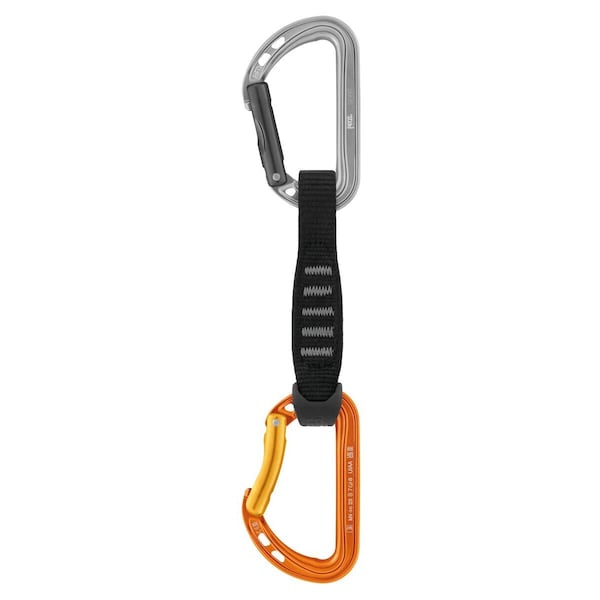 Quickdraw, 11cm Length, Aluminum, Nylon Sling, Orange/Black/Gray
