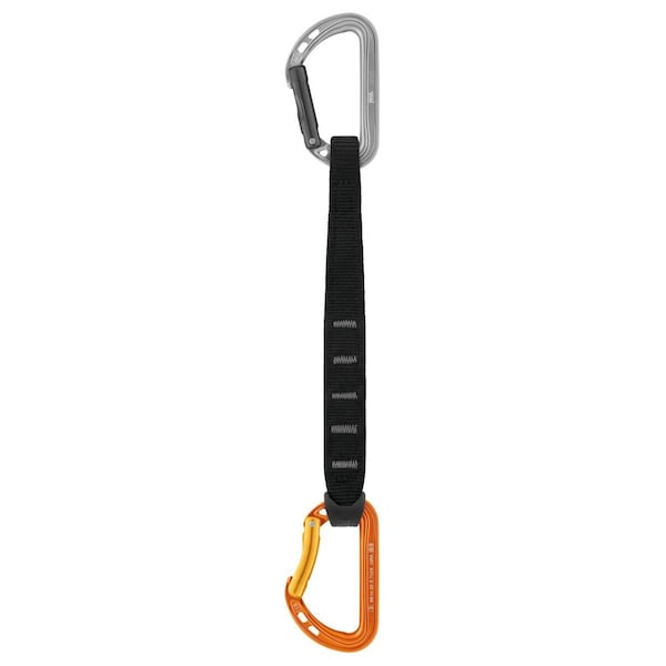Quickdraw, 25cm Length, Aluminum, Nylon Sling, Orange/Black/Gray