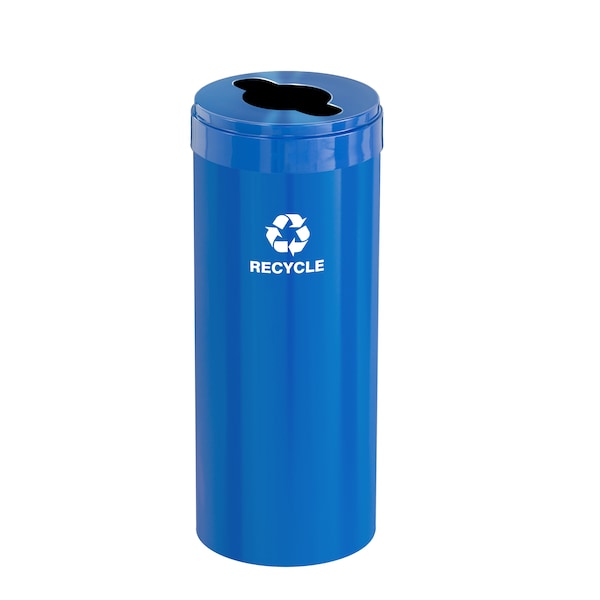 12 gal Round Recycling Bin, Blue