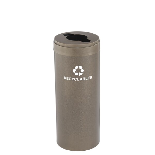 12 gal Round Recycling Bin, Bronze Vein