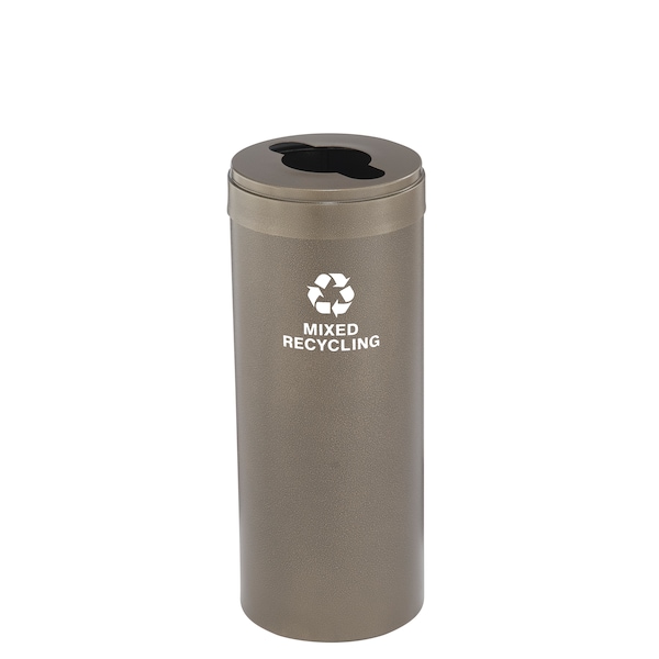 12 gal Round Recycling Bin, Bronze Vein