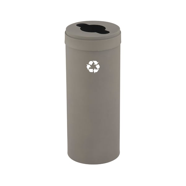 12 gal Round Recycling Bin, Nickel