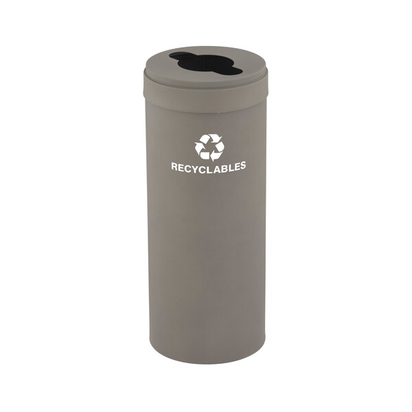12 gal Round Recycling Bin, Nickel