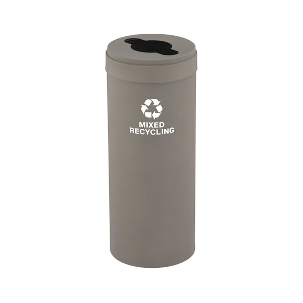 12 gal Round Recycling Bin, Nickel