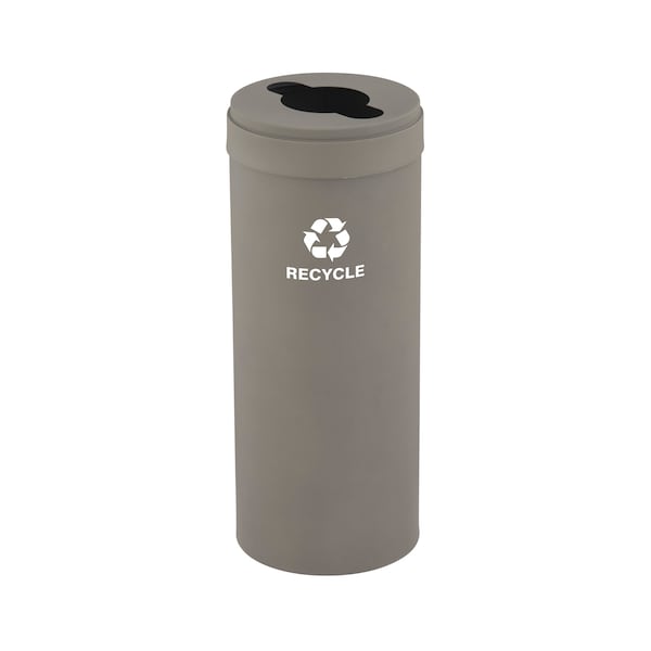 12 gal Round Recycling Bin, Nickel