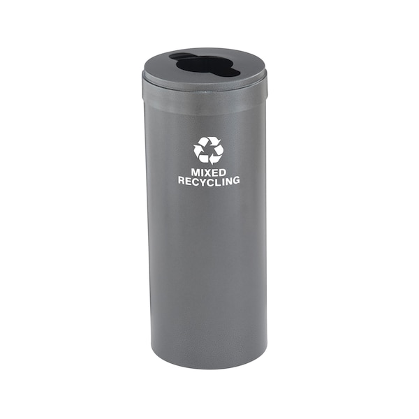12 gal Round Recycling Bin, Silver Vein