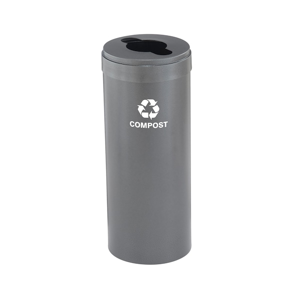 12 gal Round Recycling Bin, Silver Vein