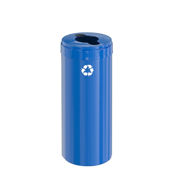 15 gal Round Recycling Bin, Blue
