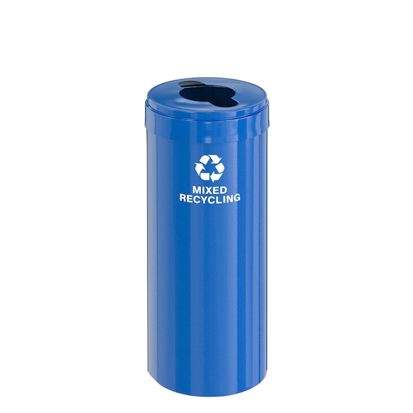 15 gal Round Recycling Bin, Blue