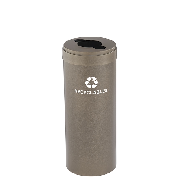 15 gal Round Recycling Bin, Bronze Vein