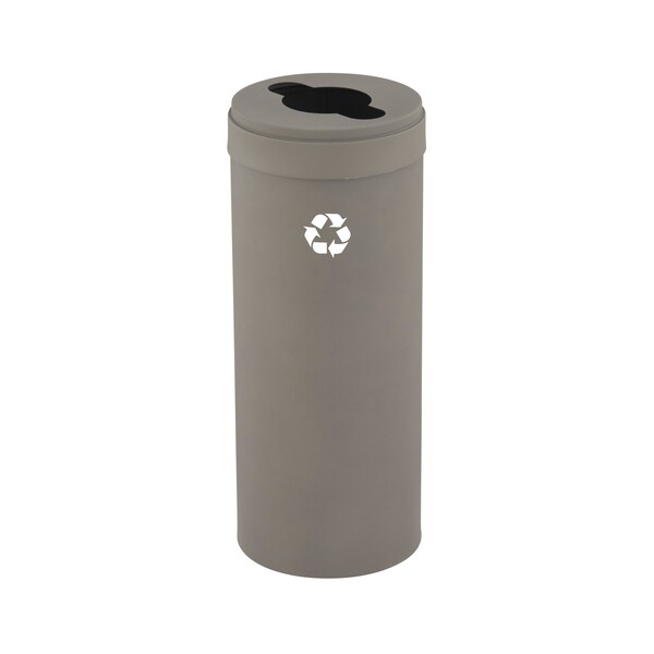 15 gal Round Recycling Bin, Nickel
