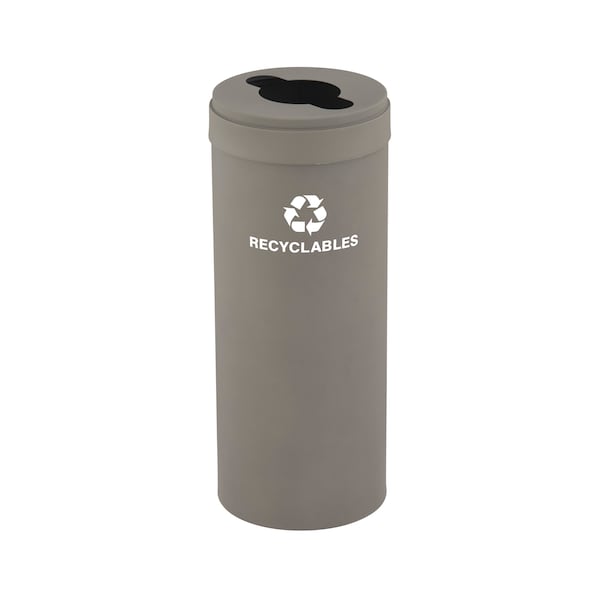 15 gal Round Recycling Bin, Nickel