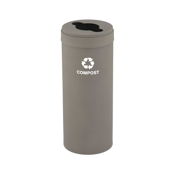 15 gal Round Recycling Bin, Nickel