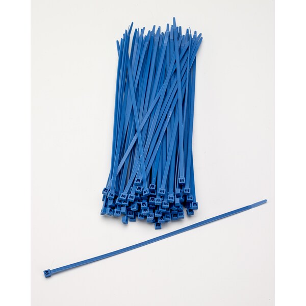 Cable Tie, 11 in L, Neon Blue, Plastic, 3 PK