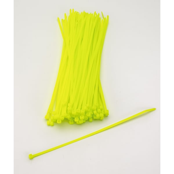 Cable Tie, 11 in L, Neon Yellow, Plastic, 2 PK
