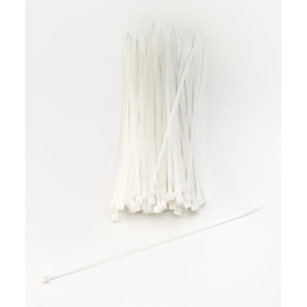 Cable Tie, 11 in L, Natural, Plastic, 2 PK