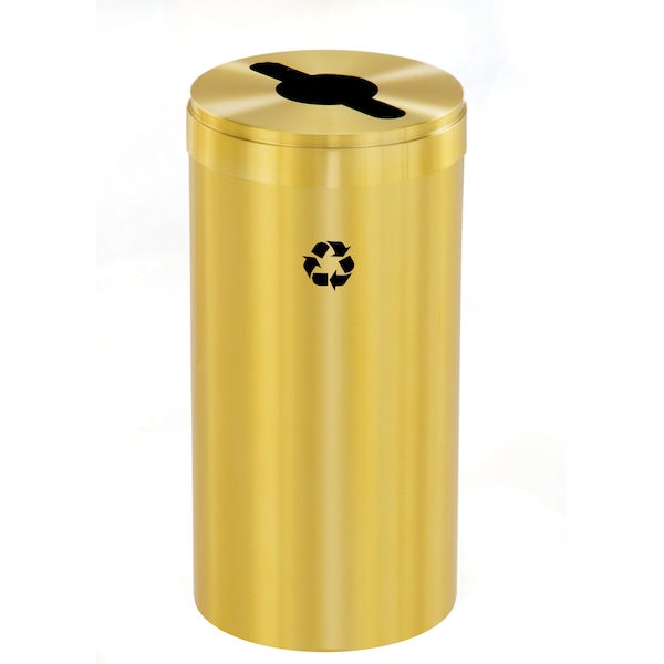 16 gal Round Recycling Bin, Satin Brass