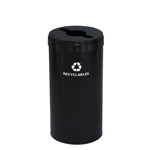 16 gal Round Recycling Bin, Satin Black