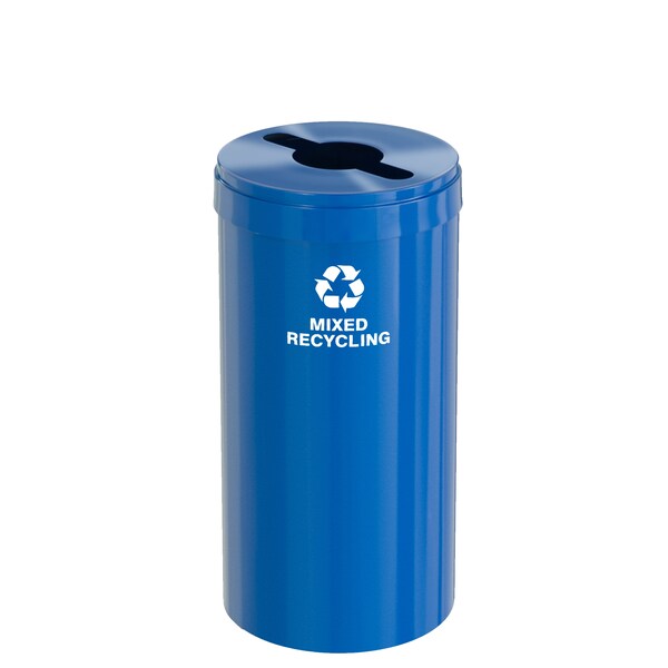 16 gal Round Recycling Bin, Blue