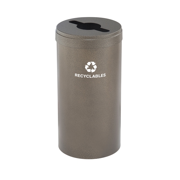 16 gal Round Recycling Bin, Bronze Vein