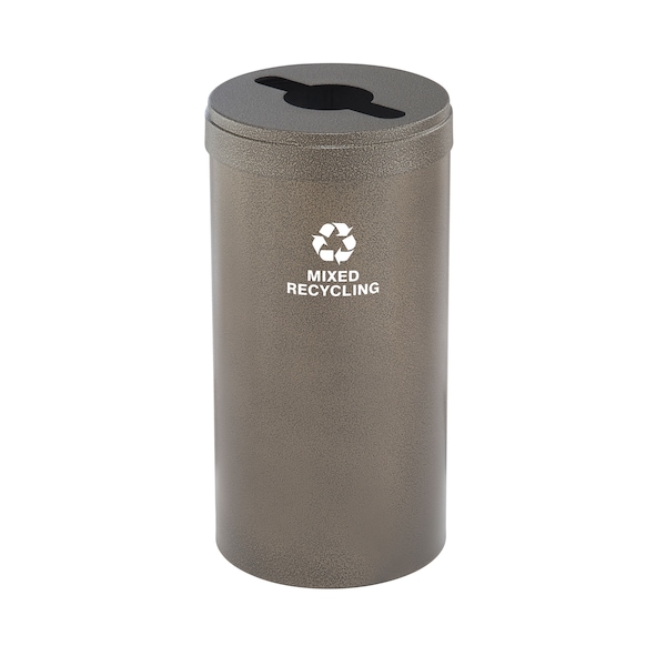 16 gal Round Recycling Bin, Bronze Vein