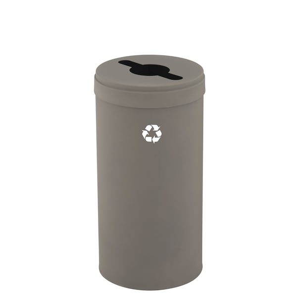 16 gal Round Recycling Bin, Nickel