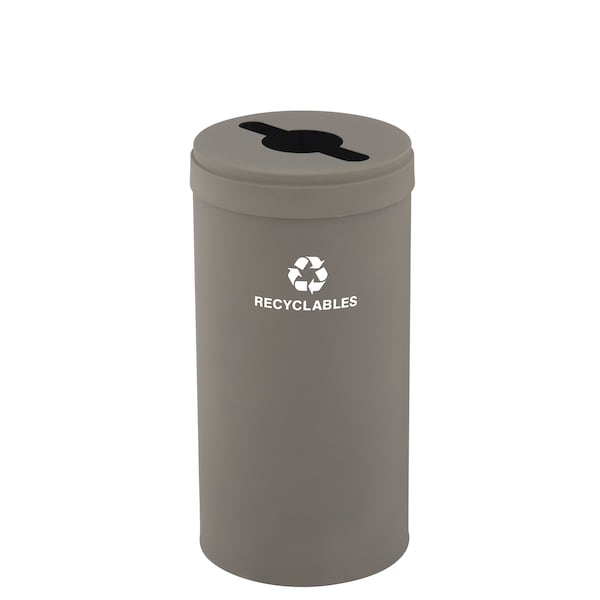16 gal Round Recycling Bin, Nickel