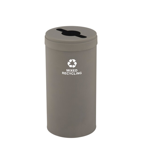 16 gal Round Recycling Bin, Nickel