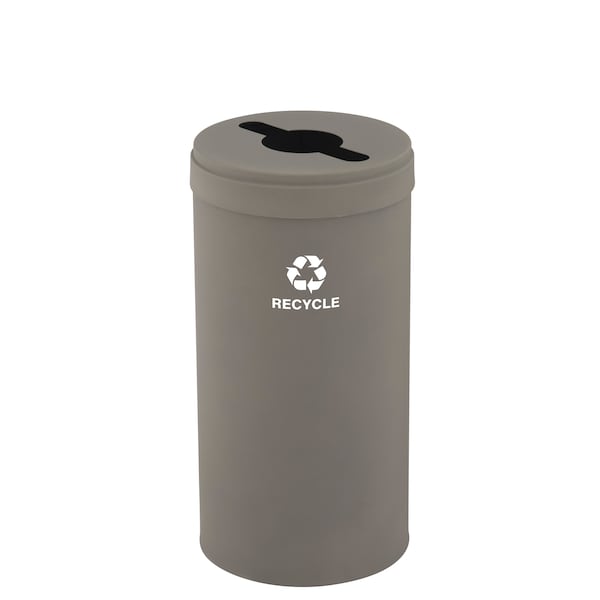 16 gal Round Recycling Bin, Nickel