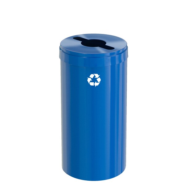 23 gal Round Recycling Bin, Blue