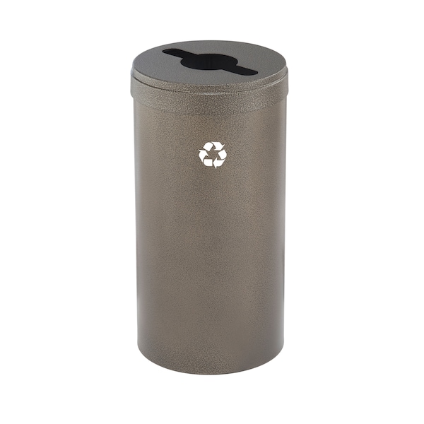 23 gal Round Recycling Bin, Bronze Vein