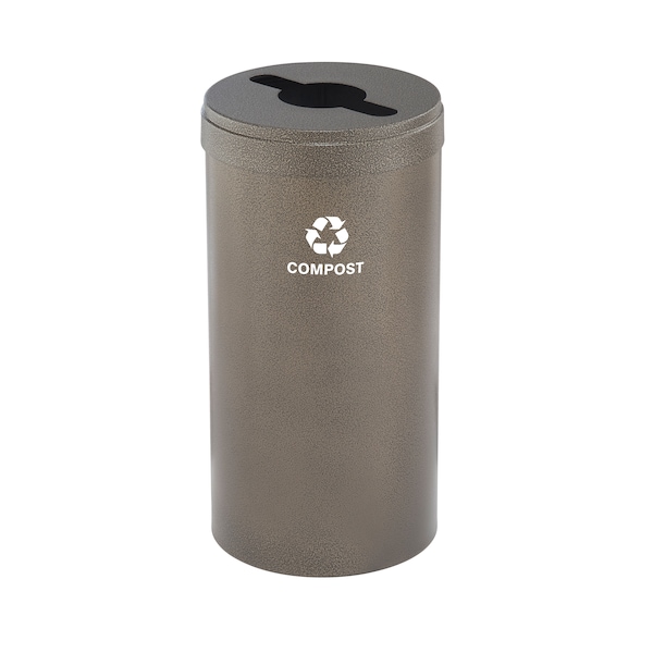 23 gal Round Recycling Bin, Bronze Vein