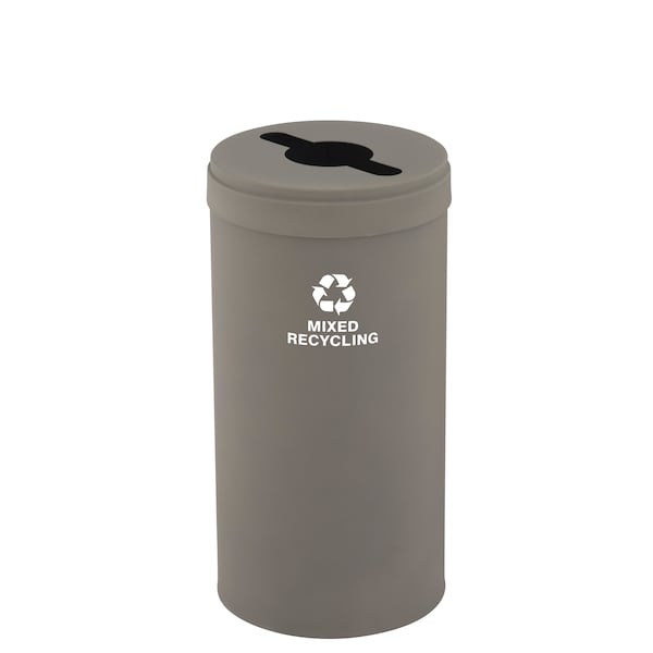 23 gal Round Recycling Bin, Nickel
